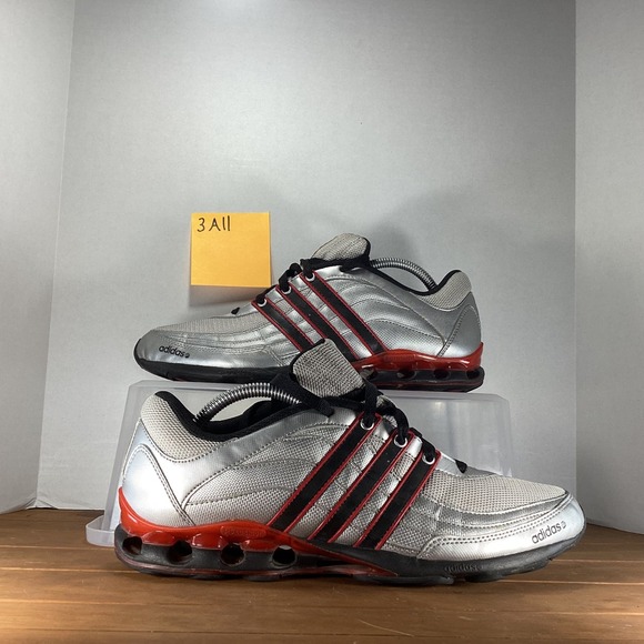 Adidas Climacool Ride Running Shoes Silver Black Red Mens Size 8.5 - Picture 2 of 8